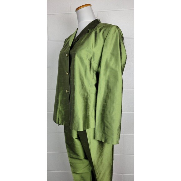 Talbots Womens Green Silk Pant Suit 14/16 - Picture 7 of 14